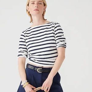 NWT J. Crew Classic-Fit Boatneck Top in Stripe